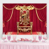 Rot Unser Wenig Prinz Baby Dusche Hintergrund Für Junge